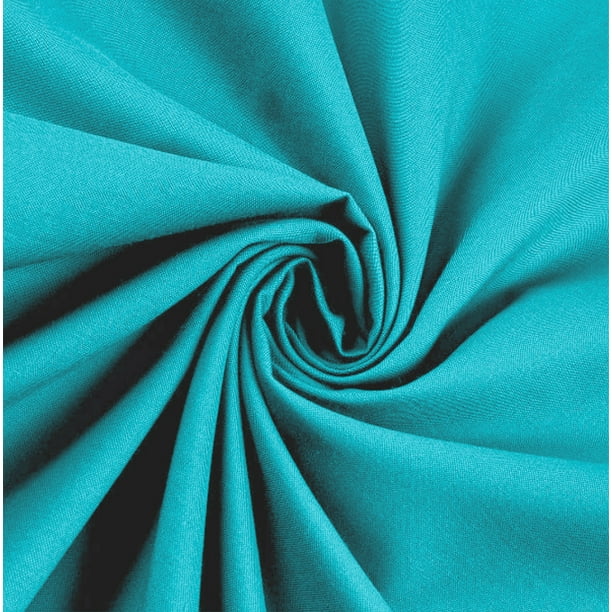 44" High Quality Turquoise Blue 100% Cotton Stripes Spots Dots Pin Plain